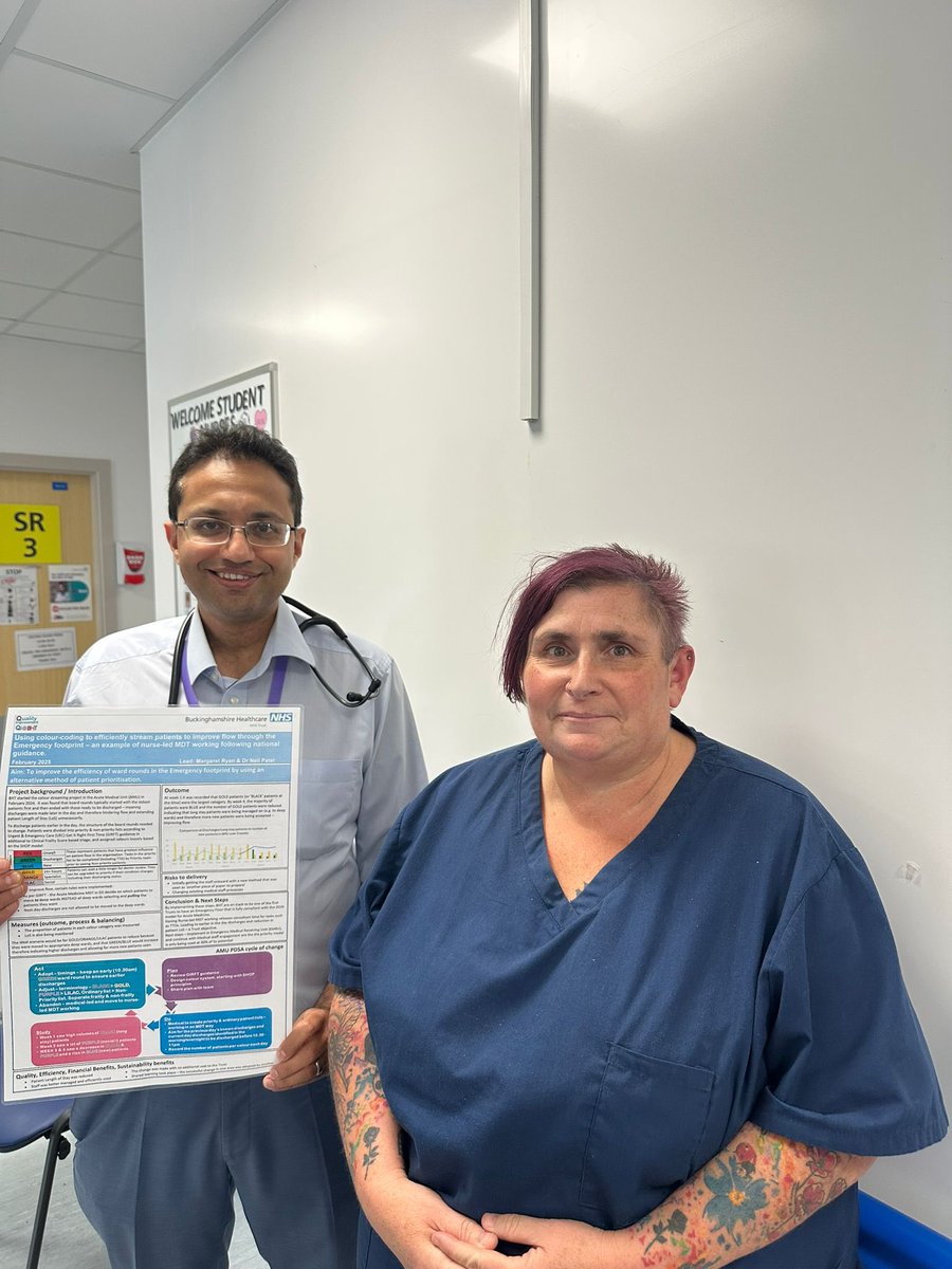 BHTQI (@bhtqi) on Twitter photo Neil and Maggie showcase their improvement work to efficiently stream patients using colour coding to improve flow through the emergency footprint <a href="/BucksHealthcare/">Buckinghamshire Healthcare NHS Trust</a> Neil and Maggie showcase their improvement work to efficiently stream patients using colour coding to improve flow through the emergency footprint <a href="/BucksHealthcare/">Buckinghamshire Healthcare NHS Trust</a>