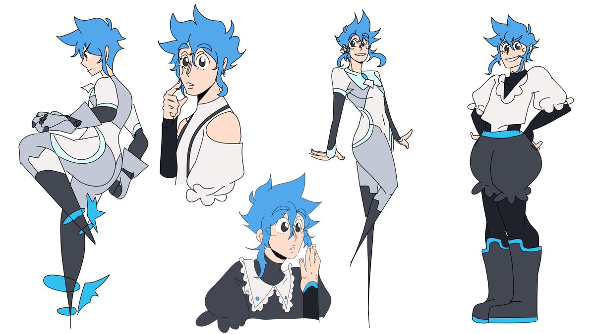 I'm currently working on a Japanese animation mentorship and I've been learning a bunch! Finishing up the keys and inbetweens for my first shot rn, but these are the OCs I'm working with: Everett and Rime.