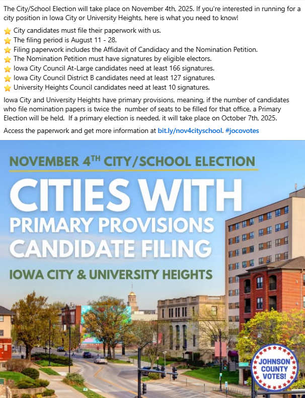 Johnson County (IA) Auditor's Office tweet media