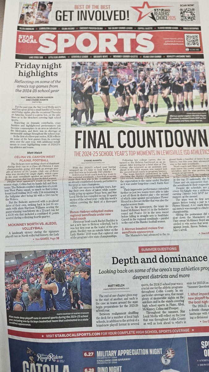 Chase Avants (@cavants_slm) on Twitter photo Almost a year, but still feels surreal to see my name in the paper. The year in review series was fun, with <a href="/Marcus_MMFCG/">Marcus Girls Soccer</a> coming in at #2, another Marcus appearance in the top 3, and a dynasty you may not be aware of taking the top spot! <a href="/FMLeaderNews/">Flower Mound Leader</a>
starlocalmedia.com/theleader/spor… Almost a year, but still feels surreal to see my name in the paper. The year in review series was fun, with <a href="/Marcus_MMFCG/">Marcus Girls Soccer</a> coming in at #2, another Marcus appearance in the top 3, and a dynasty you may not be aware of taking the top spot! <a href="/FMLeaderNews/">Flower Mound Leader</a>
starlocalmedia.com/theleader/spor…