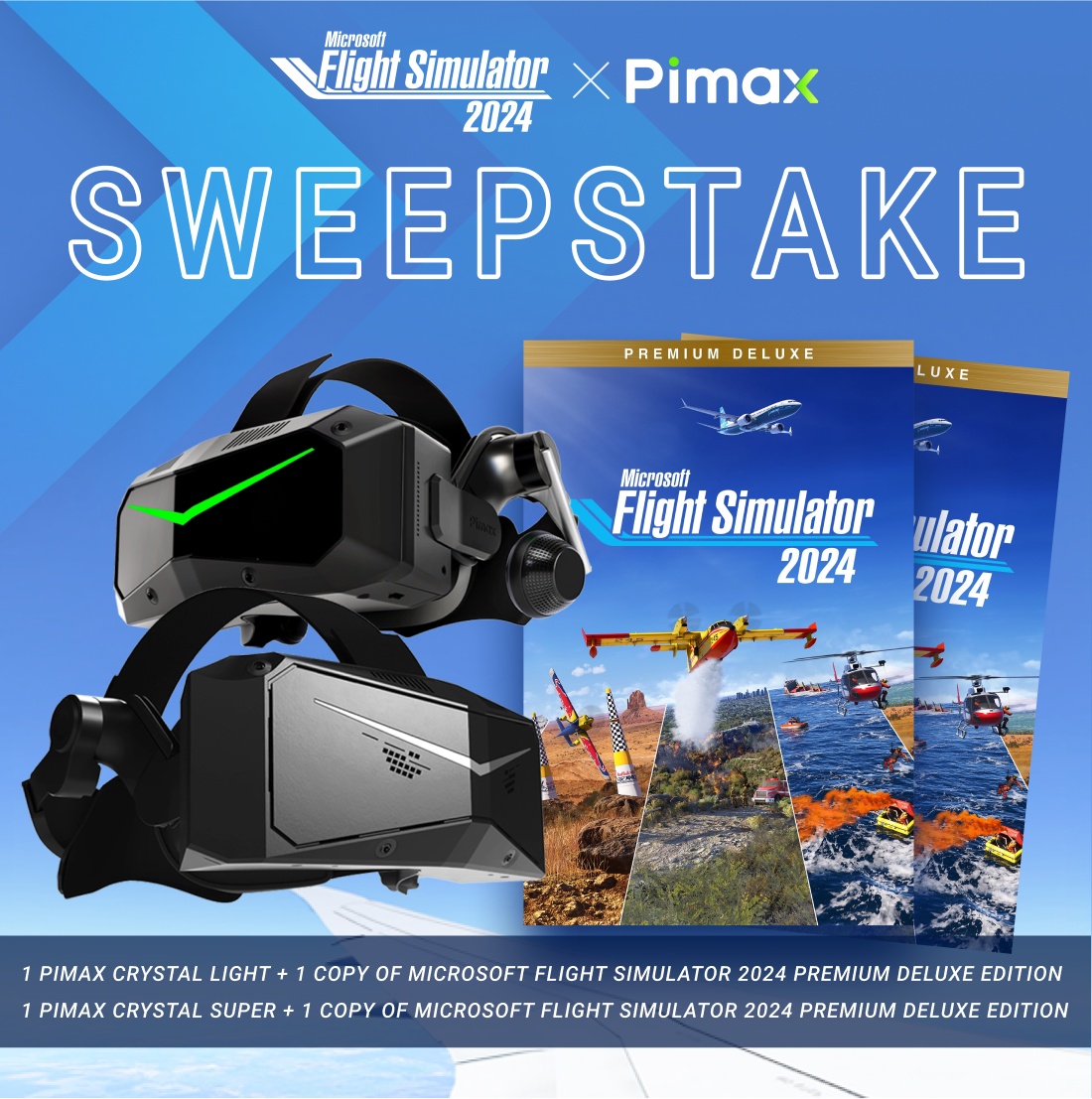 Microsoft Flight Simulator✈️ (@msfsofficial) on Twitter photo We've teamed up with our friends at Pimax to bring you a fantastic opportunity to win a Pimax Crystal Light or Pimax Crystal Super and a copy of Microsoft Flight Simulator 2024 Premium Deluxe Edition!
How to enter:
❤️ Like this post
➕ Follow both <a href="/MSFSofficial/">Microsoft Flight Simulator✈️</a> and We've teamed up with our friends at Pimax to bring you a fantastic opportunity to win a Pimax Crystal Light or Pimax Crystal Super and a copy of Microsoft Flight Simulator 2024 Premium Deluxe Edition!
How to enter:
❤️ Like this post
➕ Follow both <a href="/MSFSofficial/">Microsoft Flight Simulator✈️</a> and