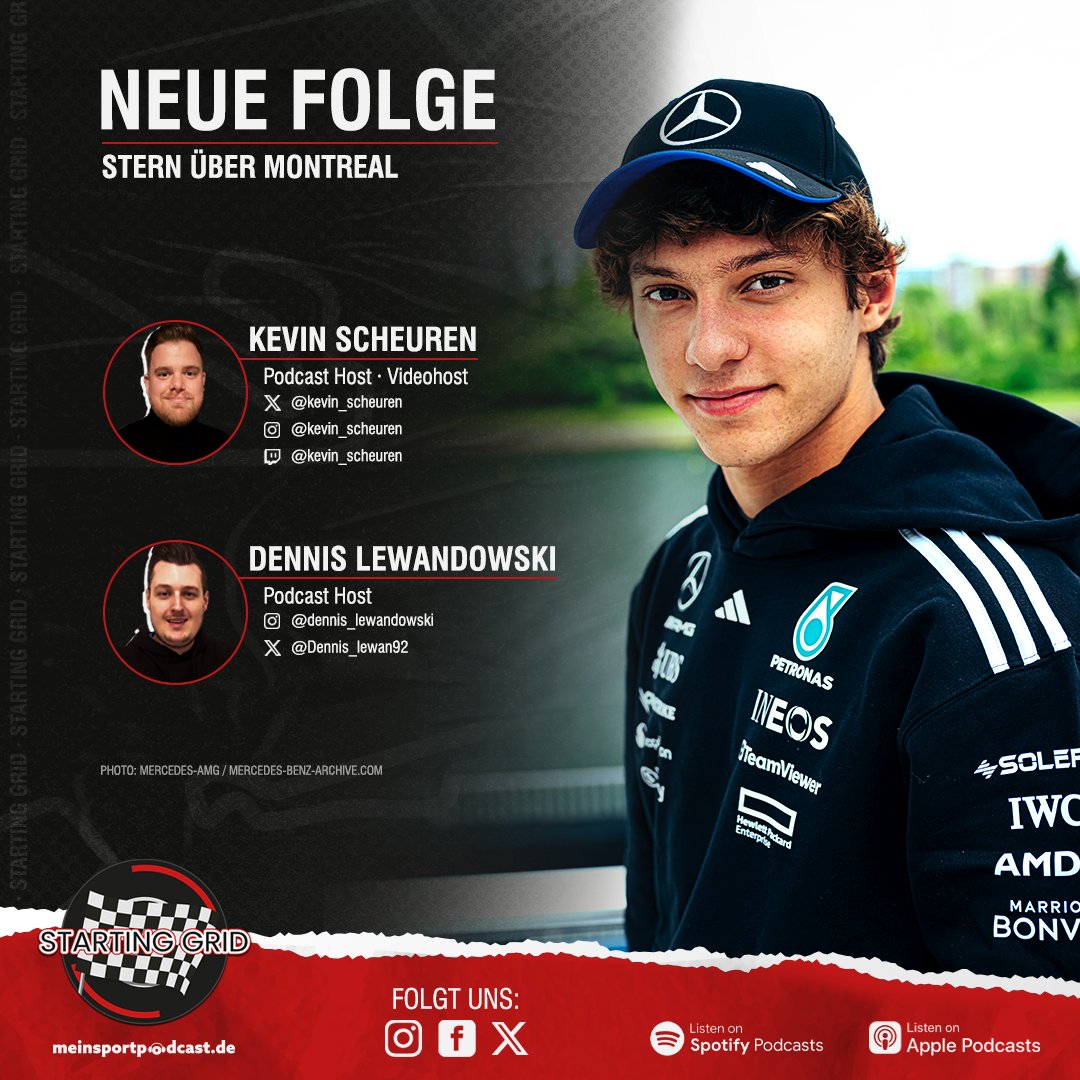 Starting Grid - Podcast (@startinggrid_f1) on Twitter photo Sternstunde in Kanada 🌟
<a href="/MercedesAMGF1/">Mercedes-AMG PETRONAS F1 Team</a> meldet sich zurück: Pole, Sieg & Schnellste Runde für <a href="/GeorgeRussell63/">George Russell</a>, dazu das erste Podium für #KimiAntonelli.
Mehr dazu in der neuen Folge mit <a href="/kevin_scheuren/">Kevin Scheuren</a> & <a href="/dennis_lewan92/">DLewandowski</a>. 🎙️
🔗: linktr.ee/startinggrid_f1 Sternstunde in Kanada 🌟
<a href="/MercedesAMGF1/">Mercedes-AMG PETRONAS F1 Team</a> meldet sich zurück: Pole, Sieg & Schnellste Runde für <a href="/GeorgeRussell63/">George Russell</a>, dazu das erste Podium für #KimiAntonelli.
Mehr dazu in der neuen Folge mit <a href="/kevin_scheuren/">Kevin Scheuren</a> & <a href="/dennis_lewan92/">DLewandowski</a>. 🎙️
🔗: linktr.ee/startinggrid_f1