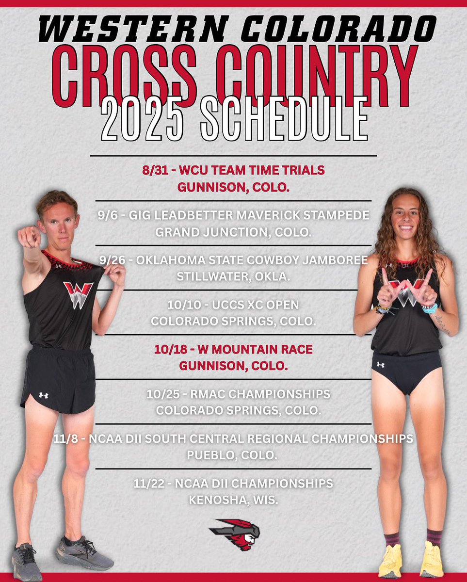 Western Colorado Mountaineers (@wcumountaineers) on Twitter photo The 2025 Cross Country schedule has been set ‼️ <a href="/WesternTrack/">Western Track/XC</a>
#GoMountaineers #7723ft The 2025 Cross Country schedule has been set ‼️ <a href="/WesternTrack/">Western Track/XC</a>
#GoMountaineers #7723ft