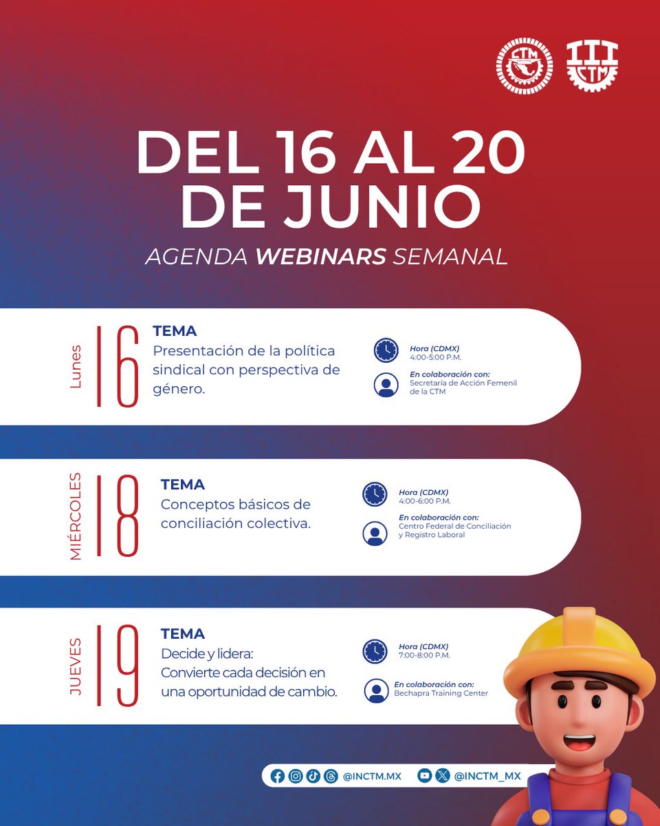 📅 No te pierdas nuestra agenda semanal de webinars
Hablaremos sobre conciliación, liderazgo y perspectiva de género.

🔗 Mantente al tanto de nuestras redes para conocer todos los detalles y acceder a cada sesión.💻