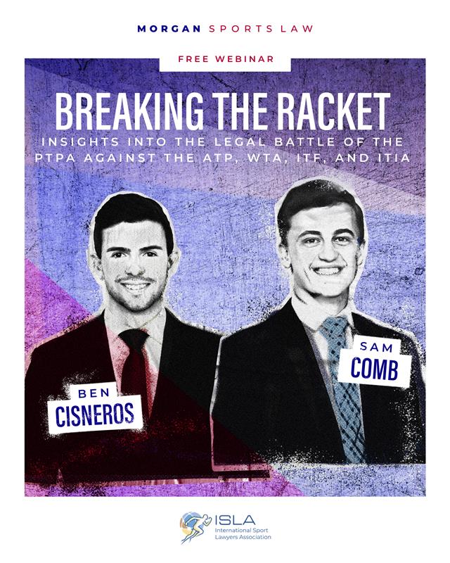 Curious about the PTPA’s legal showdown with the ATP, WTA, ITF &amp; ITIA?

Join Morgan Sports Law associates Ben Cisneros &amp; Sam Comb tomorrow (June 17) at 19:30 CEST for a free online session breaking it all down.

Register: lnkd.in/dcApNQB7 
Read more: