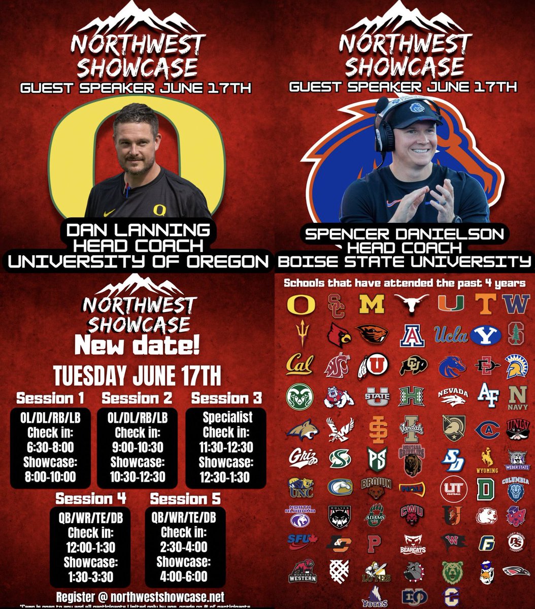 Koen Campos (@campos_koen) on Twitter photo Super excited for <a href="/THENWSHOWCASE/">Northwest Showcase</a> tomorrow! Ready to compete session 2!
<a href="/CoachJMont/">James Montgomery</a> <a href="/THECoachKdub/">Coach “Dub” Wagner</a> <a href="/CoachStubbs/">Taylor Stubblefield</a> <a href="/COACHJJ_LOBOS/">John Johnson</a> <a href="/CoachHowe/">Shawn Howe</a> <a href="/mvp7on7/">MVP Elite Football</a> <a href="/WS_TITAN_FB/">TITAN FOOTBALL FAMILY</a> Super excited for <a href="/THENWSHOWCASE/">Northwest Showcase</a> tomorrow! Ready to compete session 2!
<a href="/CoachJMont/">James Montgomery</a> <a href="/THECoachKdub/">Coach “Dub” Wagner</a> <a href="/CoachStubbs/">Taylor Stubblefield</a> <a href="/COACHJJ_LOBOS/">John Johnson</a> <a href="/CoachHowe/">Shawn Howe</a> <a href="/mvp7on7/">MVP Elite Football</a> <a href="/WS_TITAN_FB/">TITAN FOOTBALL FAMILY</a>