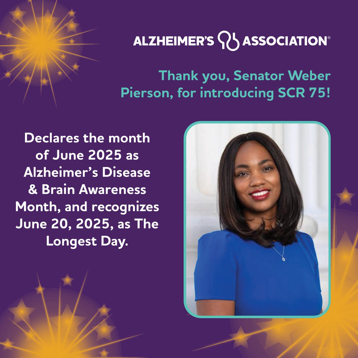 California Alzheimer's Association (@californiaalz) on Twitter photo Today at the CA Senate, our advocates will be recognized by Alzheimer's champion, Senator Weber Pierson, as well as declaring June 2025 as "Alzheimer's Disease & Brain Awareness Month". #EndALZ #ABAM
<a href="/AlzNorCalNorNev/">Alzheimer's Association, Northern CA & Northern NV</a> <a href="/SoCalAlzAdvoc/">SoCal Alzheimer's Association Advocacy Team</a> <a href="/ALZIMPACT/">ALZ Impact Movement</a> Today at the CA Senate, our advocates will be recognized by Alzheimer's champion, Senator Weber Pierson, as well as declaring June 2025 as "Alzheimer's Disease & Brain Awareness Month". #EndALZ #ABAM
<a href="/AlzNorCalNorNev/">Alzheimer's Association, Northern CA & Northern NV</a> <a href="/SoCalAlzAdvoc/">SoCal Alzheimer's Association Advocacy Team</a> <a href="/ALZIMPACT/">ALZ Impact Movement</a>