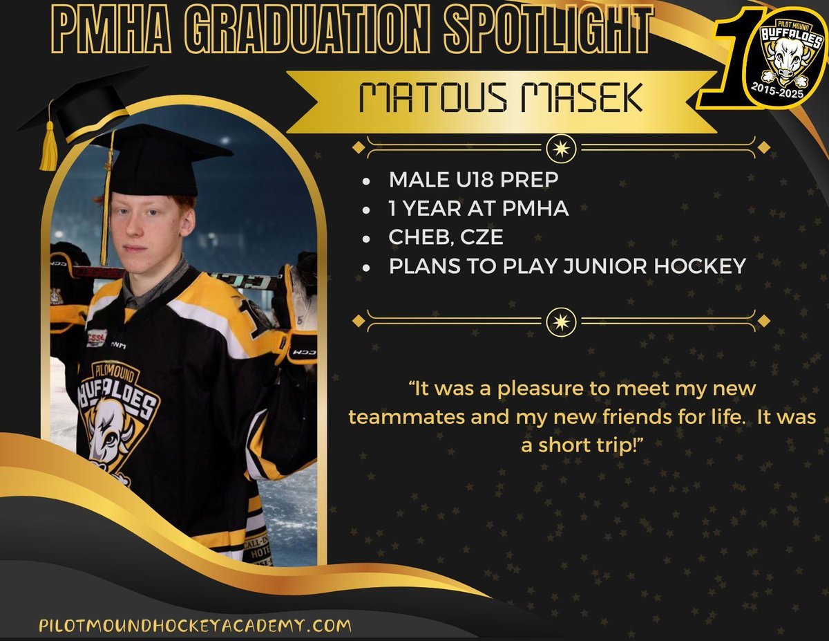 🎓 2025 PMHA Graduation Spotlight 🎓 - Matous Masek #FearTheBuffs 📸 Lil Creek Photo