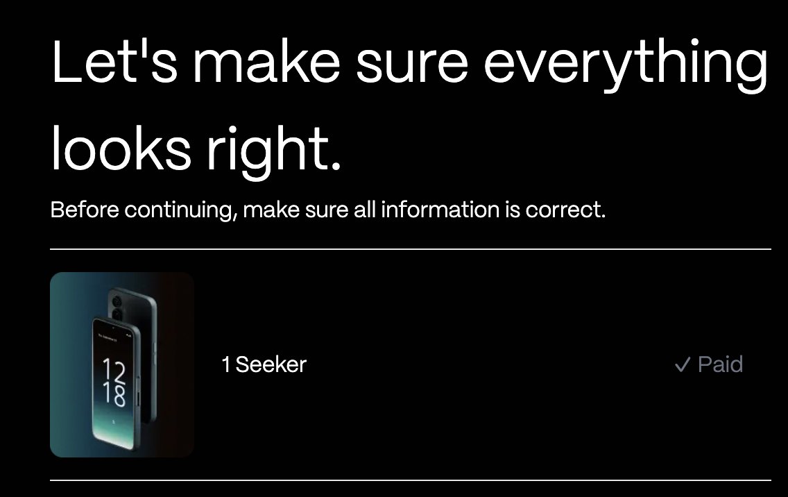 0xThomassol's tweet image. Just confirmed my Seeker order!
Now waiting for my Seeker.
@solanamobile @solanalabs