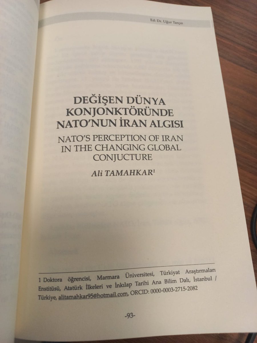 AliTamahkar2's tweet photo. Değişen Dünya Konjonktöründe #NATO’nun #İran Algısı” başlıklı çalışmam, TESAM’ın Türkiye–NATO İlişkileri kitabında yer aldı.

📚 Satın almak için: https://t.co/s0psq0KcQg

#İranİsrail #Ortadoğu #Jeopolitik #Savunma #Güvenlik #AliTamahkar https://t.co/nM6iGdYNE9