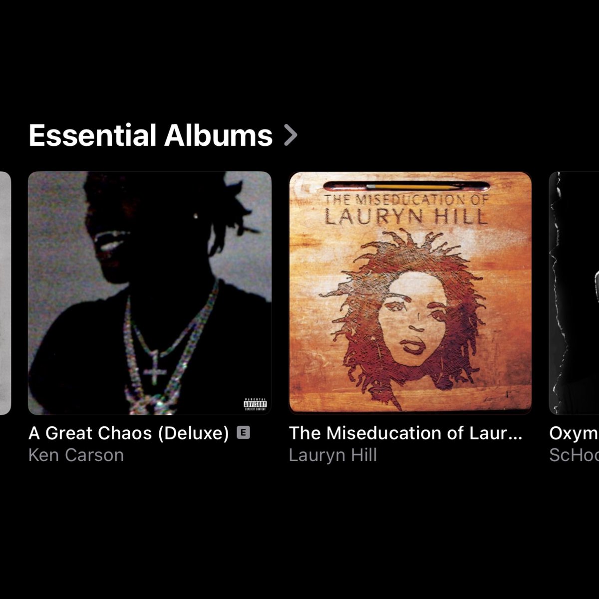 DBL0ARCHIVE's tweet image. Ken Carson’s ‘A Great Chaos’ is now listed as an “Essential Album” on Apple Music

It joins the likes of:

- TPAB
- 2001
- My Turn
- Without Warning
- DAMN.
&amp;amp; more 🤯