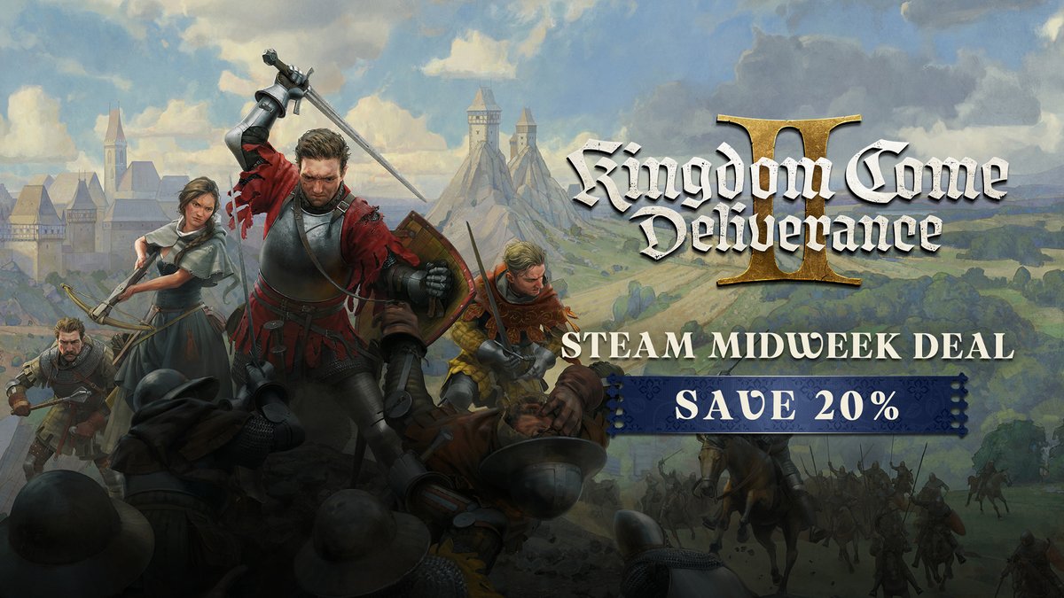 Kingdom Come: Deliverance II (@kingdomcomerpg) on Twitter photo If you loved the first #KingdomComeDeliverance...
#KCD2 is waiting - and it's 20% off on Steam until June 23rd. Link below. If you loved the first #KingdomComeDeliverance...
#KCD2 is waiting - and it's 20% off on Steam until June 23rd. Link below.