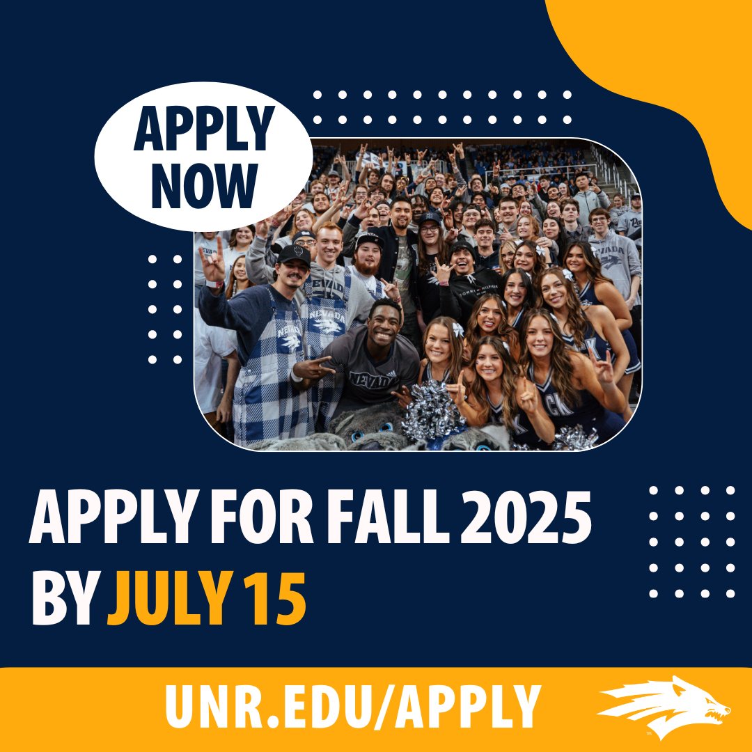 University of Nevada, Reno (@unevadareno) on Twitter photo There's still time to apply to the <a href="/unevadareno/">University of Nevada, Reno</a> as the application deadline for the fall 2025 semester has been extended to July 15! ๐บ Blaze a path that reflects your unique interests and choose from more than 500 academic programs to find the right fit for you. Get started There's still time to apply to the <a href="/unevadareno/">University of Nevada, Reno</a> as the application deadline for the fall 2025 semester has been extended to July 15! ๐บ Blaze a path that reflects your unique interests and choose from more than 500 academic programs to find the right fit for you. Get started