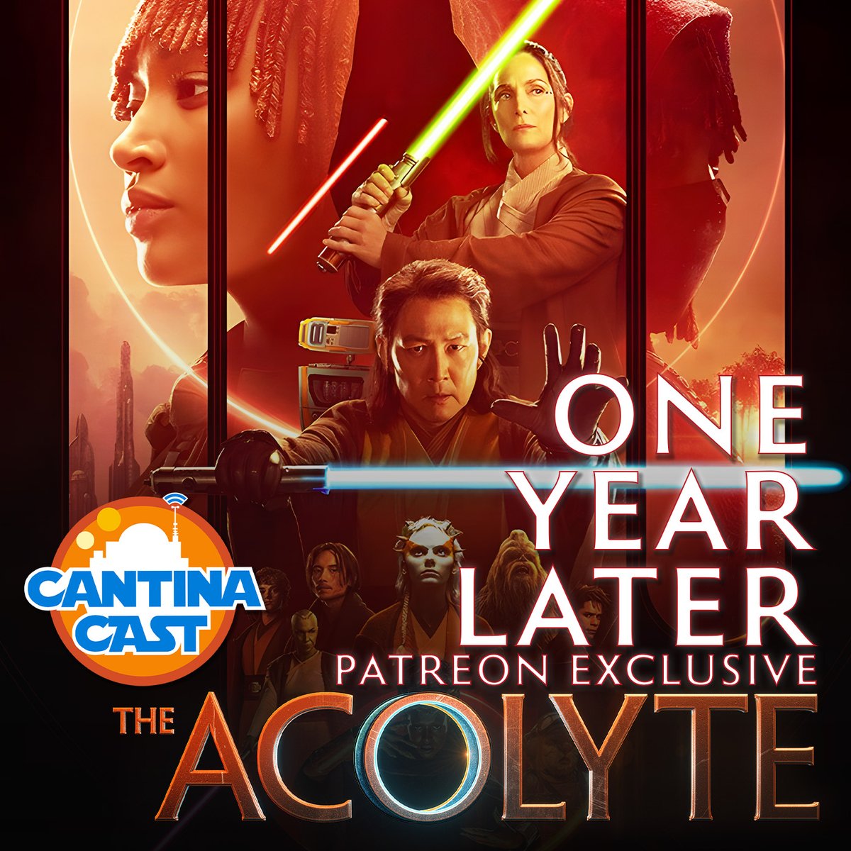 LIVE TONIGHT at 9 PM CT, only on Patreon!

Albert and Jonesy continue their One Year Later tradition as they revisit perhaps the most polarizing Star Wars series to date, The Acolyte!

cantinacast.com/patreon
