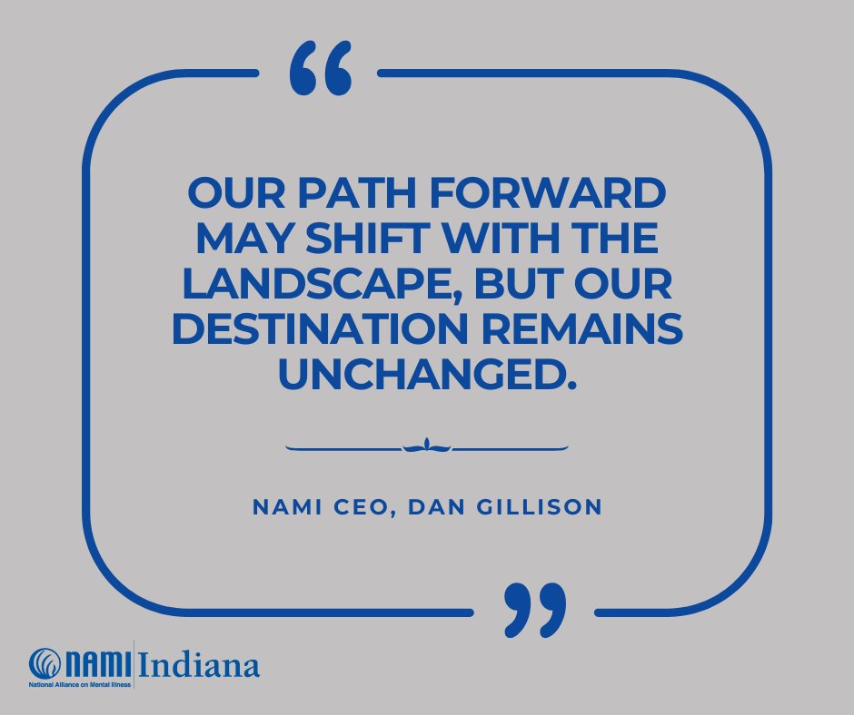“Our path forward may shift with the landscape, but our destination remains unchanged.” – Dan Gillison, NAMI CEO

No matter the challenges, we remain committed to building a future of hope, help, and healing for all. #MotivationMonday #HopeStartsWithUs