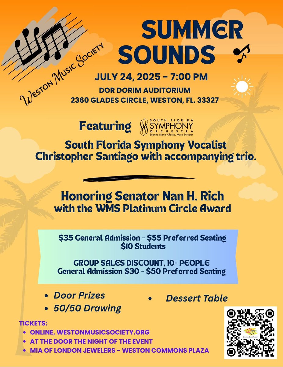 Happening in July, please purchase tickets in advance. This concert will be a sell out. 
Please visit our site for tickets:
westonmusicsociety.org