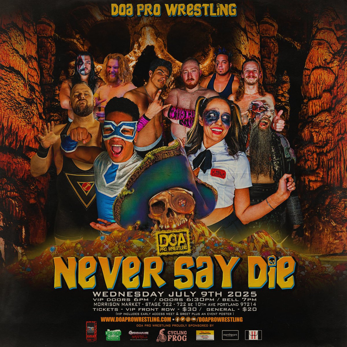 🚨ON SALE NOW🚨

Featuring the new DOA Grand Champion JAIDEN, KEL, Drexl, Matt Brannigan, DOA Tag Team Champions The Flamin’ Aces &amp; more!

🪨Never Say Die
🗓️Wednesday, July 9th
📍Morrison Market - Stage 722

🎟️doaprowrestling.com