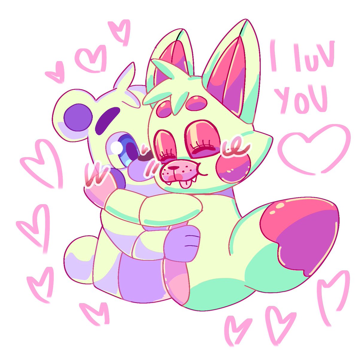elcoyot69913822's tweet image. Vixxi y frennie 💖 

#frexy #funtimefrexy #puppets #au #oc