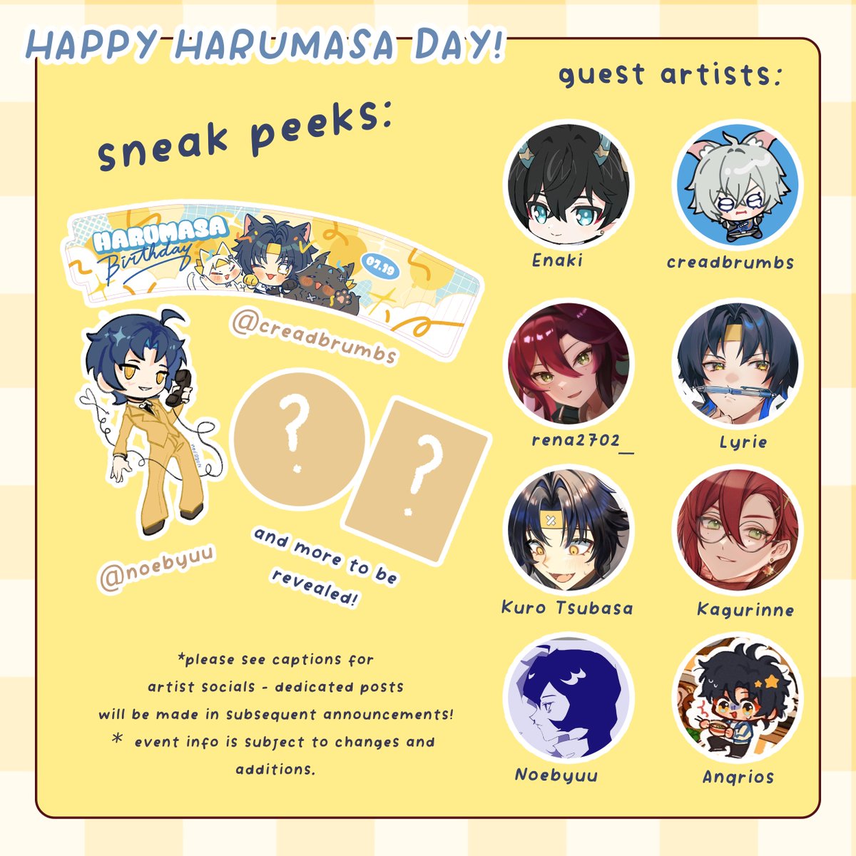 tofubuns 🧀 (@tofuubuns) on Twitter photo <a href="/aprincewei/">Wei 薇</a> <a href="/midly_egg/">Midly</a> <a href="/15mlkt/">ae 🍓🍵</a> guest artists (thank you x 100!)
🍋 Enaki <a href="/n4391/">Enaki 🔜 Offkai #61</a> 🍋 creadbrumbs <a href="/creadbrumbs/">🥐wee @ home…</a> 🍋 Rena <a href="/rena2702_/">Rena❄️</a> 🍋 Lyrie <a href="/lyrieeeee/">📼🏹ℓуяιє 🍁🦌 k0fi prep (opening late July)</a> 🍋 Kuro Tsubasa <a href="/KuroTsubasa13/">Kuro Tsubasa ⭐</a> 🍋 Kagurinne <a href="/kagurinne/">Kagurinne🐯| CFXX Mail Order OPEN</a> 🍋 Noebyuu <a href="/noebyuu/">noe || comms open!</a> 🍋 Anqrios: <a href="/anqrios/">anqrios🍁✨HSR pajama plushie KS🌙✨</a> <a href="/aprincewei/">Wei 薇</a> <a href="/midly_egg/">Midly</a> <a href="/15mlkt/">ae 🍓🍵</a> guest artists (thank you x 100!)
🍋 Enaki <a href="/n4391/">Enaki 🔜 Offkai #61</a> 🍋 creadbrumbs <a href="/creadbrumbs/">🥐wee @ home…</a> 🍋 Rena <a href="/rena2702_/">Rena❄️</a> 🍋 Lyrie <a href="/lyrieeeee/">📼🏹ℓуяιє 🍁🦌 k0fi prep (opening late July)</a> 🍋 Kuro Tsubasa <a href="/KuroTsubasa13/">Kuro Tsubasa ⭐</a> 🍋 Kagurinne <a href="/kagurinne/">Kagurinne🐯| CFXX Mail Order OPEN</a> 🍋 Noebyuu <a href="/noebyuu/">noe || comms open!</a> 🍋 Anqrios: <a href="/anqrios/">anqrios🍁✨HSR pajama plushie KS🌙✨</a>