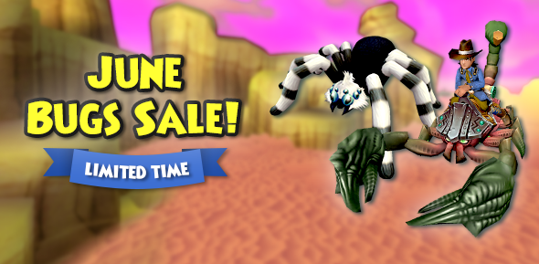 Jumping for June bugs! 🪲

The Armored Scorpion Mount and select bug pets are on sale for 25% off until Sunday, June 22nd. Get these creepy crawly critters before they're gone! pirate101.com/free_game/june… #Pirate101