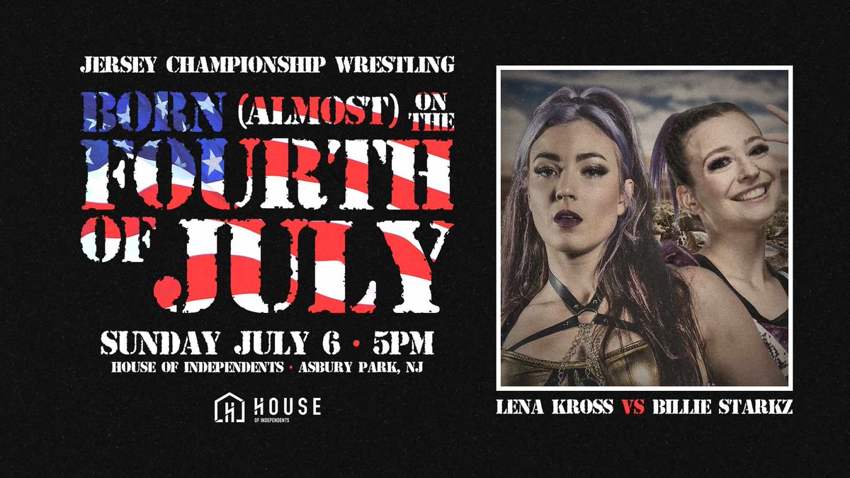 JerseyCW's tweet image. *JCW BIRTHDAY UPDATE*

Just Signed:

BILLIE STARKZ
vs
LENA KROSS

Plus:
Moriarty vs Bengston
Manders vs Dereiss
Masha vs Mara Sade
Mance vs Thatcher
Tremont vs Mad Dog
Labron Kozone
Adam Priest
+more!

Get Tix:
etix.com/ticket/p/64211…

Sun 7/6 - 5PM
The HOI - Asbury Park NJ