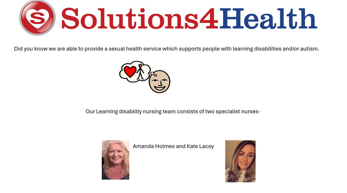 SHS4Newcastle's tweet image. Did you know we provide services to support people with learning disability and/or autism for their sexual health needs?
Amanda and Kate, are here to support you.
Please get in touch by calling us on 0800 500 3019
@Solutions4H @skillsforpeople @NewcastleCC