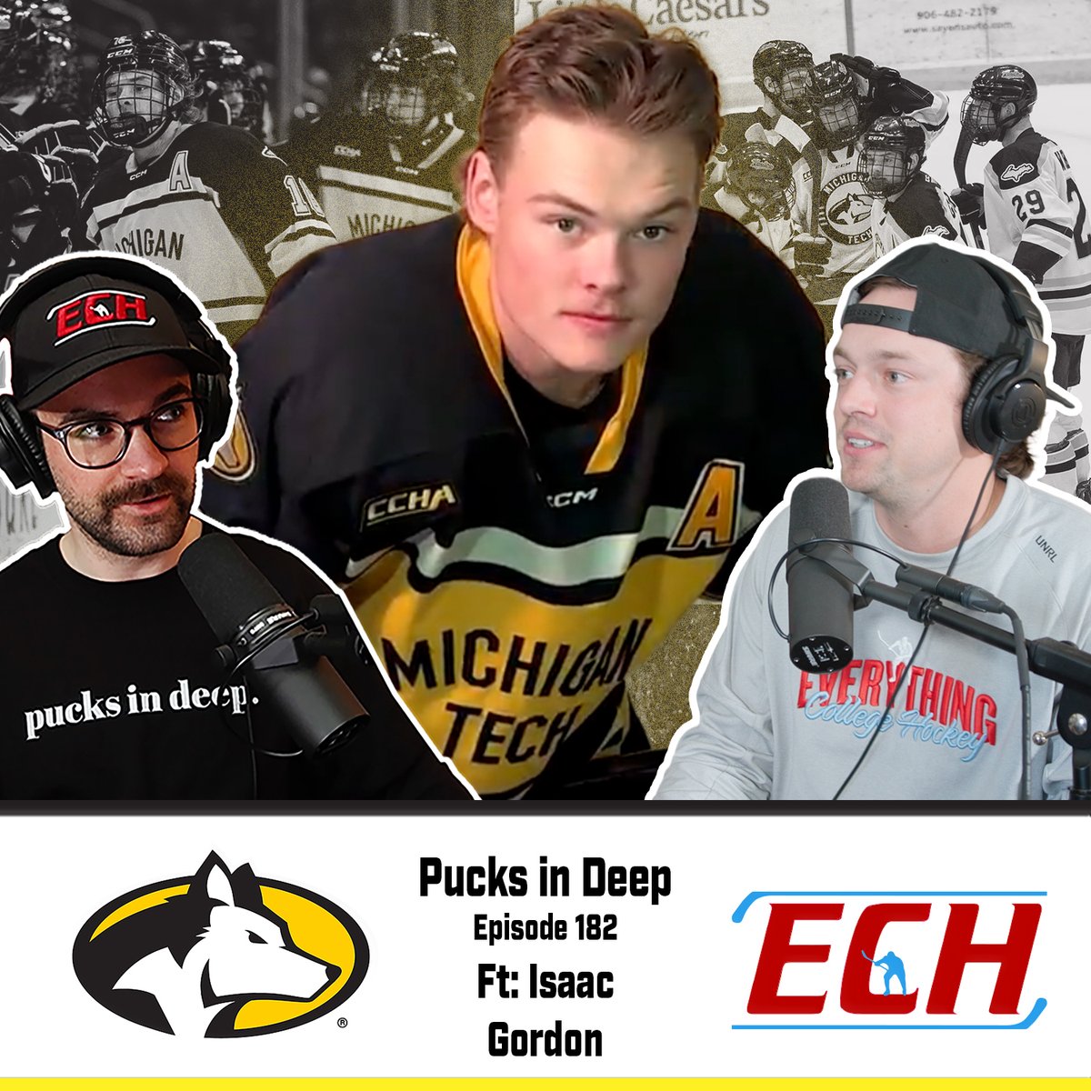 EVERYTHING COLLEGE HOCKEY (@teamech) on Twitter photo 🚨NEW Podcast 🚨Ep. 182 ft: Isaac Gordon of <a href="/mtuhky/">Michigan Tech Hockey</a>
Discussed:
- Latest in <a href="/collegehockey/">College Hockey Inc.</a>
- Junior SZN at Tech
- Transfer portal
- CHL to College
- <a href="/mitchsmisfits/">Mitch's Misfits</a>
- <a href="/CCHAHockey/">CCHA</a>
+ Much more!
Subscribe ⬇️
Podbean: echpucksindeep.podbean.com/e/episode-182-…
Apple: podcasts.apple.com/us/podcast/epi… 🚨NEW Podcast 🚨Ep. 182 ft: Isaac Gordon of <a href="/mtuhky/">Michigan Tech Hockey</a>
Discussed:
- Latest in <a href="/collegehockey/">College Hockey Inc.</a>
- Junior SZN at Tech
- Transfer portal
- CHL to College
- <a href="/mitchsmisfits/">Mitch's Misfits</a>
- <a href="/CCHAHockey/">CCHA</a>
+ Much more!
Subscribe ⬇️
Podbean: echpucksindeep.podbean.com/e/episode-182-…
Apple: podcasts.apple.com/us/podcast/epi…