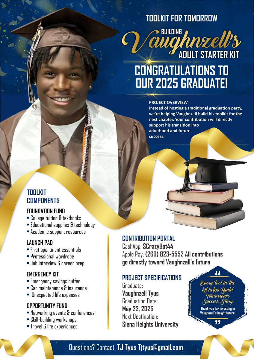 Please support Vaughnzell Tyus Toolkit for Success. We will not be having an open house.