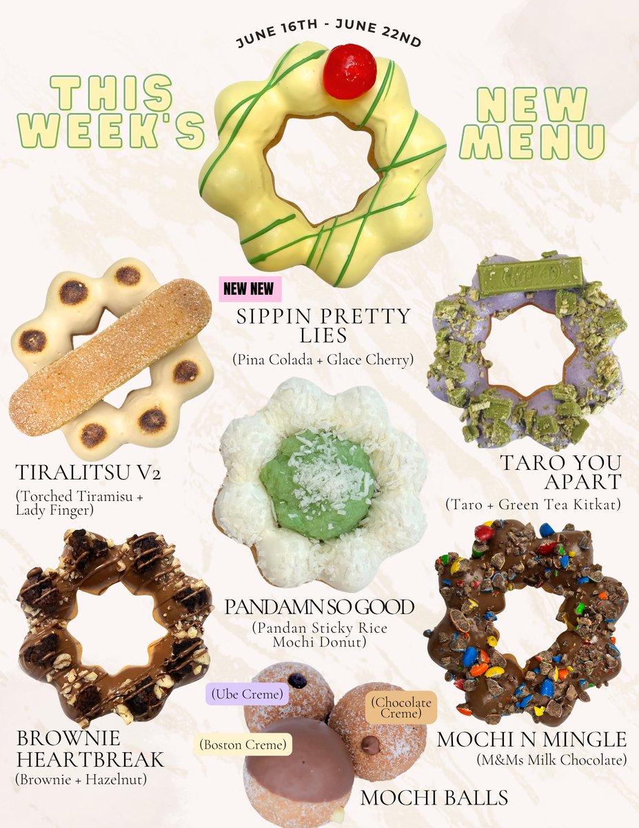 MarryMeMochi_'s tweet photo. New flavors just dropped—and yes, they’re dangerously delicious. 💅
 You said you’d behave this week, but here you are. Flirting with the menu again.
 It’s fine. We’re used to people coming back.

#marrymemochi #mochi #mochiarmy #mochidonuts  #foodie #donutslover #foodporn https://t.co/MPbzsHX9VW