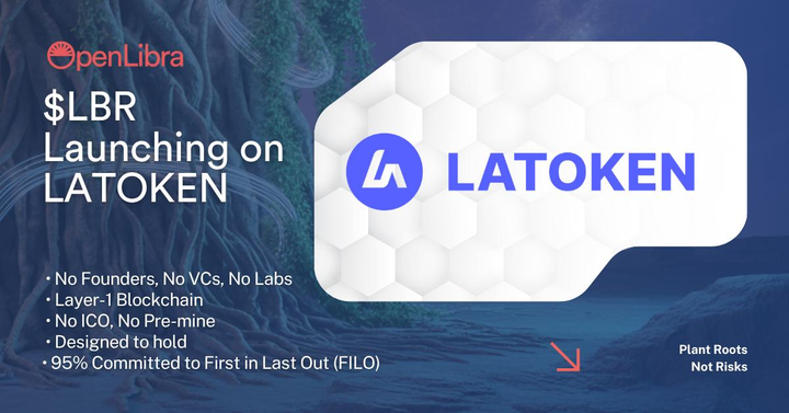 🔔 Upcoming Listing: OPEN LIBRA (LBR) on LATOKEN
💲LBR is a bold fork of Facebook’s Libra, reborn as a fiercely decentralized asset and brought to you from a community fed up with crypto’s empty promises. It’s a fully minted, fair-launch digital property — not a token from a