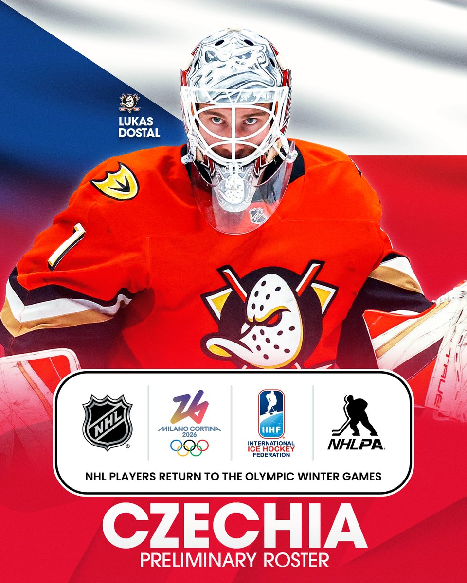 Congrats to Lukáš Dostál on being selected by Czechia in its preliminary six players for the #MilanoCortina #Olympics!