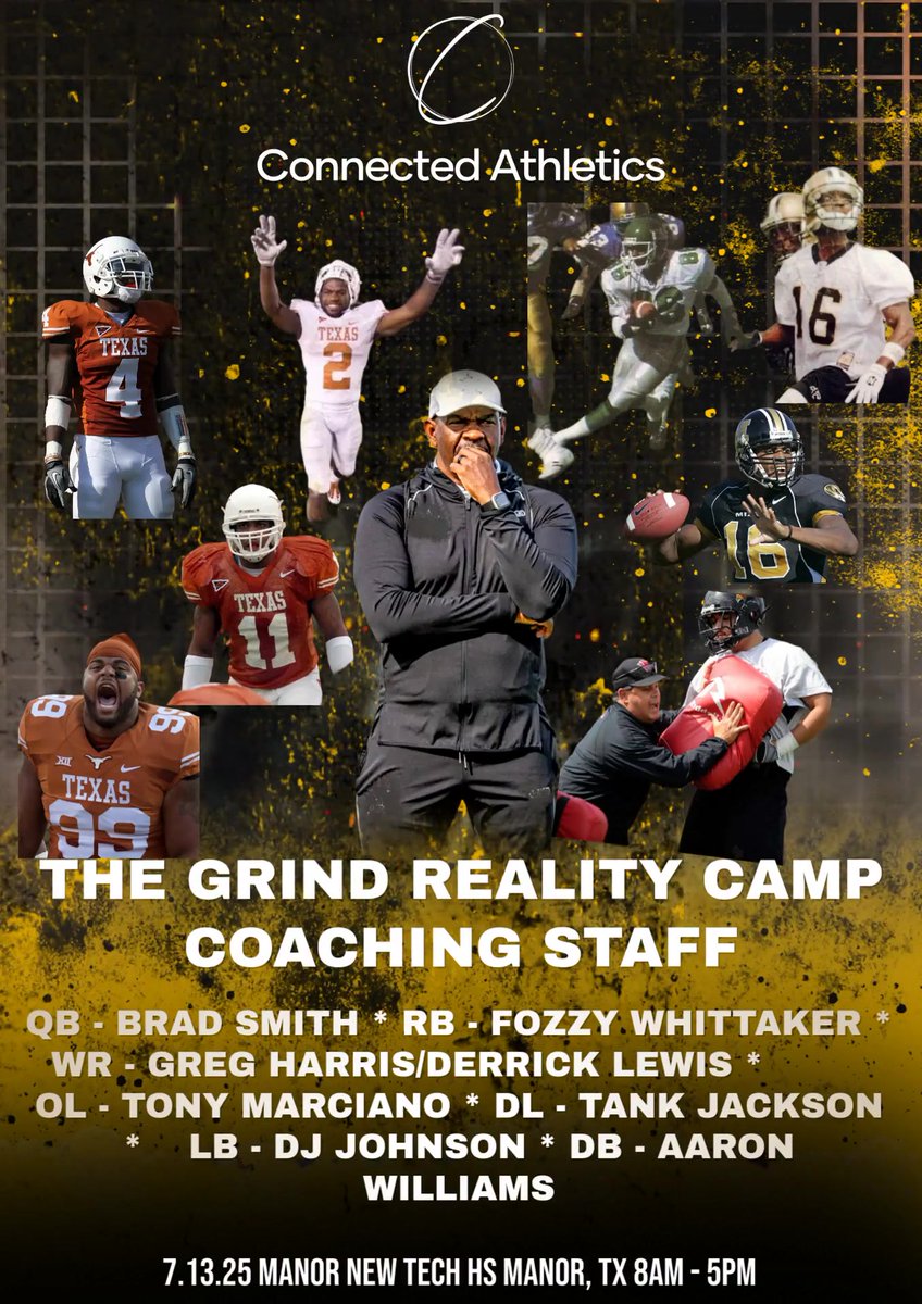 Connected Athletics Inc.🙏🏾 (@connectedathusa) on Twitter photo 🚨 YOU’RE INVITED🚨
CONGRATS <a href="/caleb_siler/">Caleb Siler</a>! YOU’VE EARNED YOUR SPOT at <a href="/connectedathUSA/">Connected Athletics Inc.🙏🏾</a> THE GRIND - REALITY CAMP! Your position coach will be NFL veteran OL coach <a href="/CoachTMarciano/">Tony Marciano</a>.
This is where serious athletes come to experience what college football is REALLY like on the 🚨 YOU’RE INVITED🚨
CONGRATS <a href="/caleb_siler/">Caleb Siler</a>! YOU’VE EARNED YOUR SPOT at <a href="/connectedathUSA/">Connected Athletics Inc.🙏🏾</a> THE GRIND - REALITY CAMP! Your position coach will be NFL veteran OL coach <a href="/CoachTMarciano/">Tony Marciano</a>.
This is where serious athletes come to experience what college football is REALLY like on the