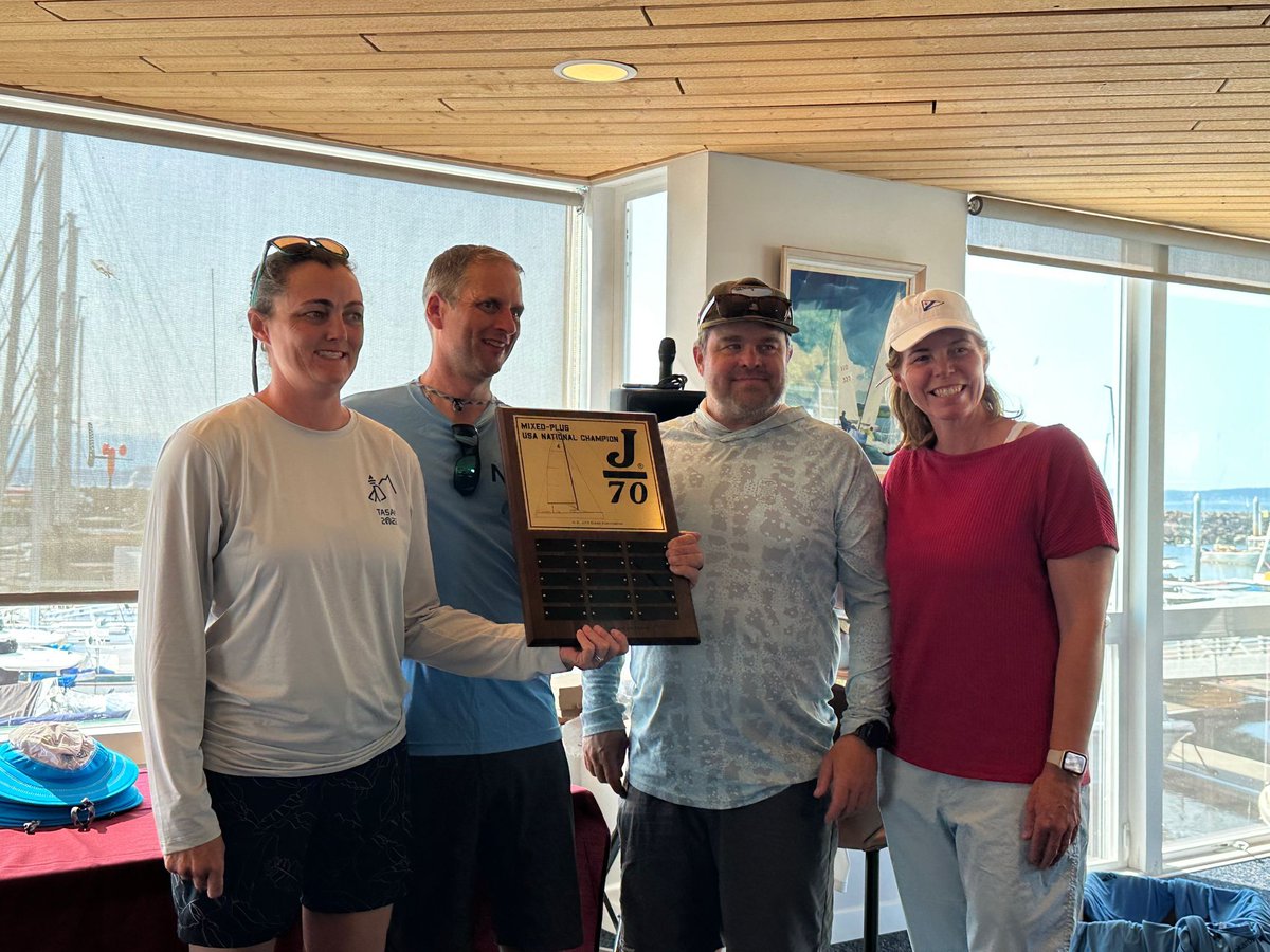 jcleon's tweet photo. The first ever J/70 Mixed Plus US National Championship has been won by Dalton Bergan and his team 'Mossy'.  Read the full report here:  https://t.co/FWgJ0KLKHX https://t.co/hSPj9exvsl