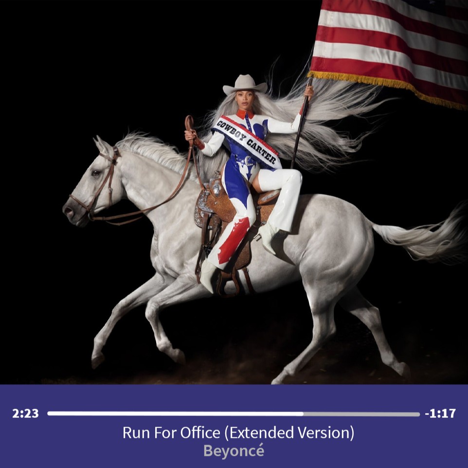 VRLAction's tweet image. When Beyoncé said Run for Office, we felt that. Deeply. 🙃💅 #CowboyCarter #MondayMotivation