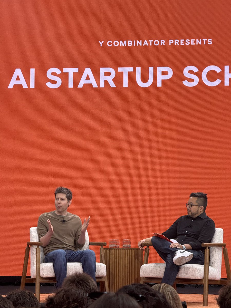realaeden's tweet photo. AI Startup School from @ycombinator begins with @sama!!! https://t.co/cyAJOYF0xX