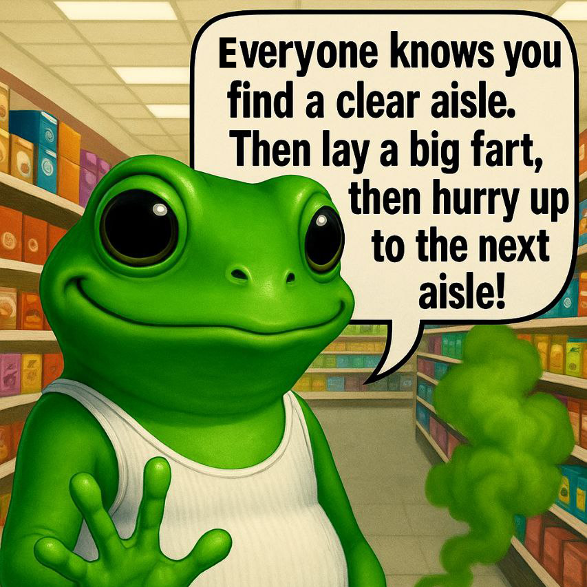 fartfrogcto's tweet photo. Fart fundamentals #fartfrog 🐸 https://t.co/OsAk0mhx21