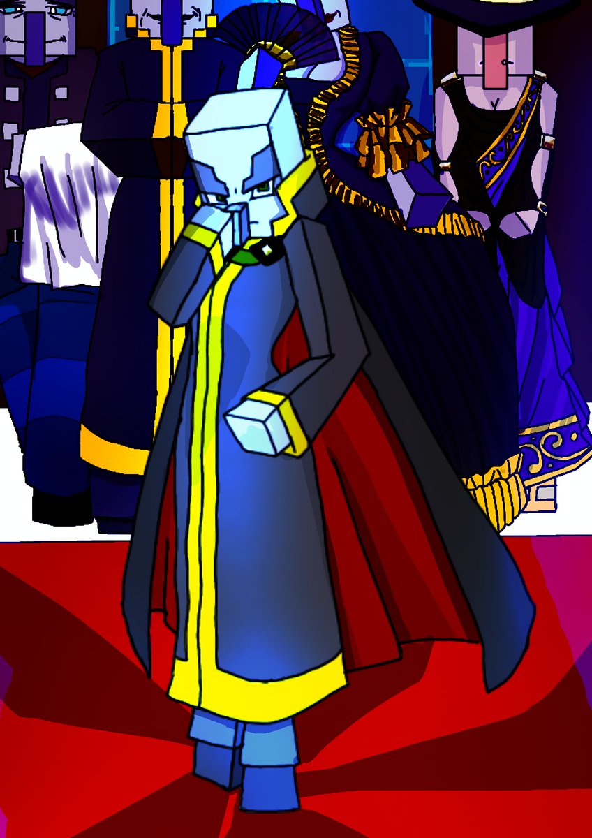 Master_Closure's tweet image. 「魔王の誕生」
クロージャの親が生前退位をして戴套式を行った日のイメージで描きました
館の中の政権が交代した、全ての元凶の悪夢の日々の始まりです
夫妻の背後の従者はお付のレージーとアメティスタ
#狂気の館 #Lazy #Vindicator #Closure #Evoker #Illager #Ametista #Witch