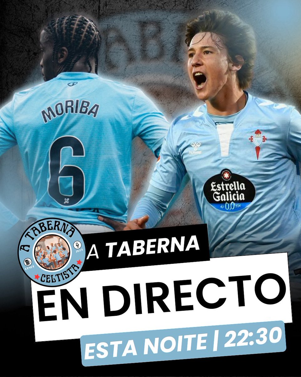 🕤 Esta noite ás 22:30 abrimos a Taberna! 🍻

✅ Ilaix Moriba xa é celeste
🐺 Fer López marcha aos Wolves
💣 E o mercado está que bota fume!

🎙️ Fichaxes, saídas e retranca da boa en YouTube

#ATabernaCeltista #RCCelta #IlaixMoriba #FerLópez #FichaxesCelta