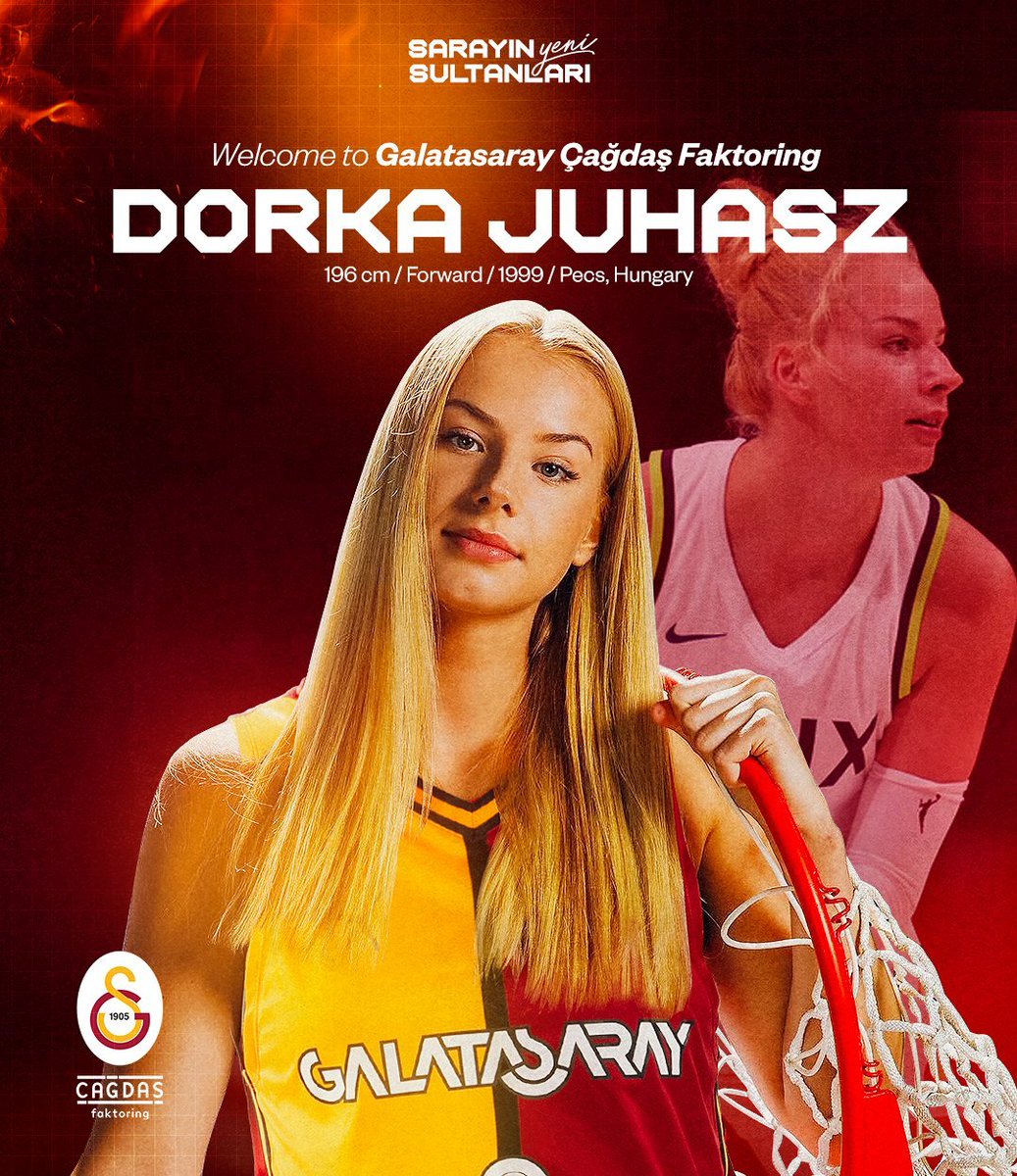 🟡🔴 Galatasaray Çağdaş Faktoring, Dorka Juhász ile 1 yıllık sözleşme imzalandığını açıkladı. 

📊 Dorka Juhász geçen sezon EuroLeague Women'da 8.8 sayı - 8.4 ribaund - 1.7 asist - 1.3 top çalma ortalamaları yakalamıştı.