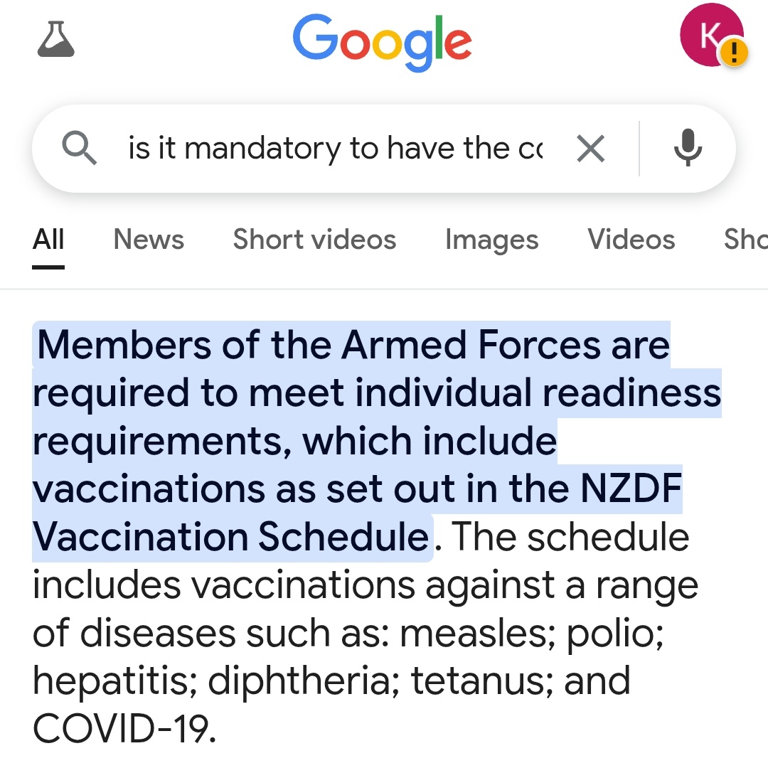 So it seems you still need the covid 19 jab to join the armed forces. Please explain <a href="/JudithCollinsMP/">Judith Collins</a> <a href="/NZDefenceForce/">NZ Defence Force</a> #nzpol