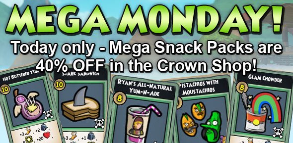 Your pets are in for a treat! 🧀

Today only, Mega Snack Packs are 40% OFF in the Crown Shop! Take a bite of this deal before it disappears. #Pirate101