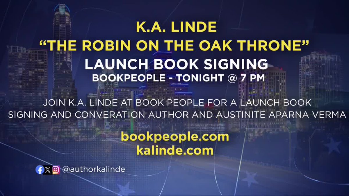 weareaustin's tweet image. Fans of dark, spicy romantasy are in for a treat as Texas native and K.A. Linde celebrates the release of her latest book, "The Robin on the Oak Throne."
bit.ly/3HKvtoE