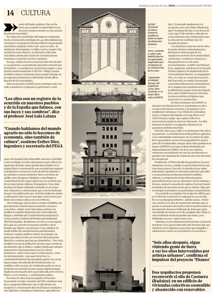 crisnalasol's tweet photo. Forman parte del Skyline de muchos pueblos en #LaMancha, las "catedrales del #campo" llevan años en España pasando a tener otra vida. 
De almacenes de grano a teatros, centros culturales, museos...
#Silo #Agricultura #CLM #LaSolana #CiudadReal https://t.co/XAXmLjxosT