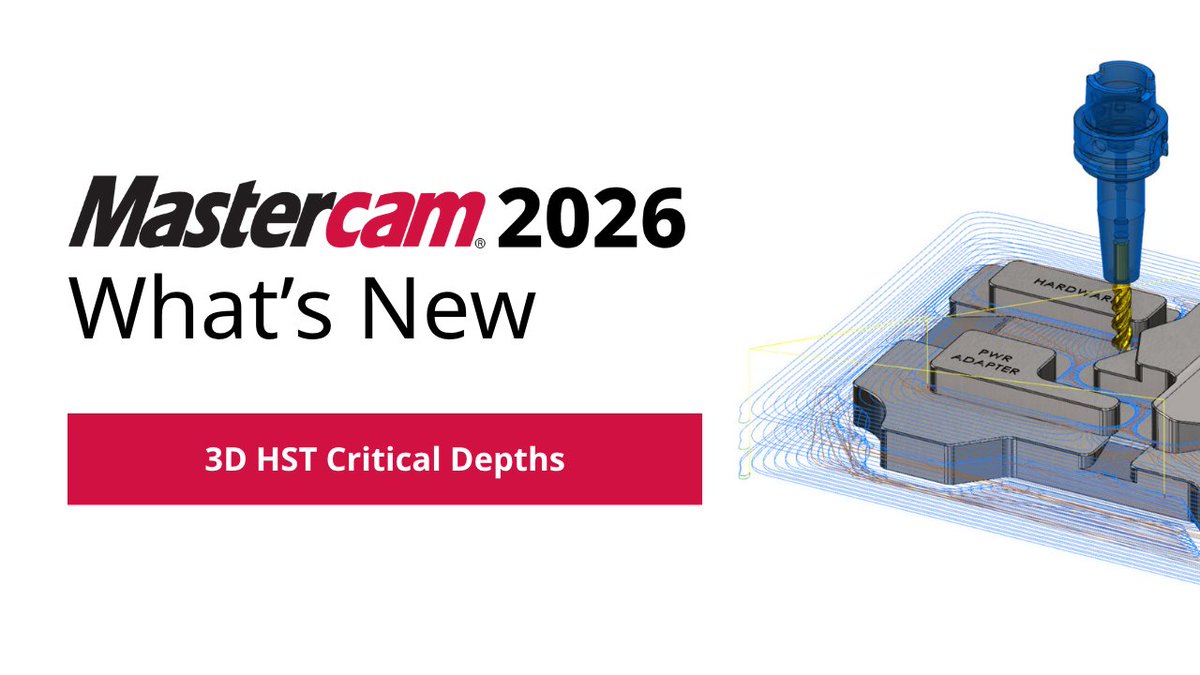 Cut smarter with #Mastercam2026! 🛠️

Define critical depths in OptiRough &amp; Area Roughing for better control of flats/steps &amp; fewer secondary ops.

🎥 Watch the update in action: bit.ly/43GtOc7

#Mastercam #CADCAM #Manufacturing