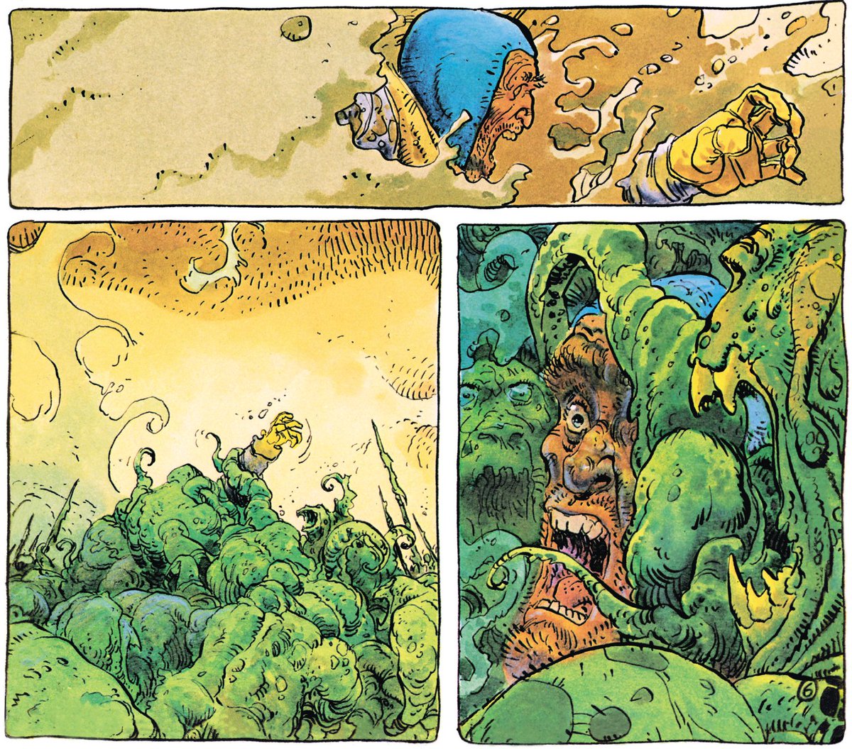 METAL HURLANT ISSUE 1 is coming.
And there is no escape.
Consume it, before it consumes you.

#MoebiusMonday art from "Is Man Good?" (1974) republished in the pages of METAL HURLANT ISSUE 1: OLD DREAMS, YOUNG VISIONS (2025)—in stores TOMORROW.