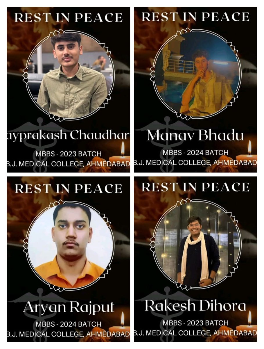 6 MBBS students  succumbed to death after #planecrash incident in #Ahemdabad  &amp; many more critically  injured !!

Medical students, with hopes to become a doctor one day - everything's ruined now.

What was their fault? 

Rest in peace🙏 #MedTwitter