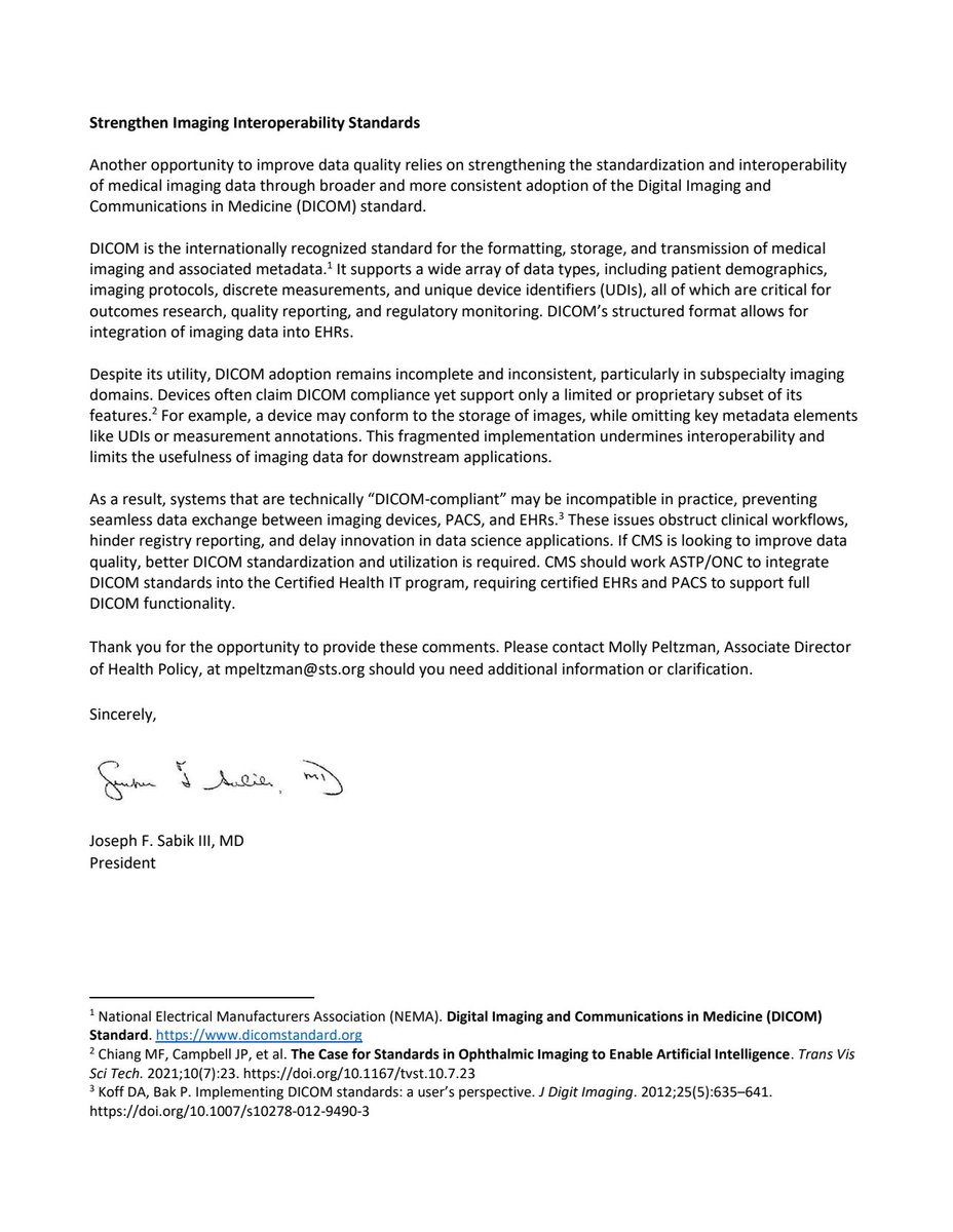STS Advocacy (@sts_advocacy) on Twitter photo #STSadvocacy submitted comments to @ONC_HealthIT <a href="/HHS_TechPolicy/">Assistant Secretary for Technology Policy</a> urging action to improve the health tech ecosystem. We called for:
🔓 Better access to federal claims data
💻 Expanded UDI use in EHRs
🩻 Stronger imaging data standards #STSadvocacy submitted comments to @ONC_HealthIT <a href="/HHS_TechPolicy/">Assistant Secretary for Technology Policy</a> urging action to improve the health tech ecosystem. We called for:
🔓 Better access to federal claims data
💻 Expanded UDI use in EHRs
🩻 Stronger imaging data standards
