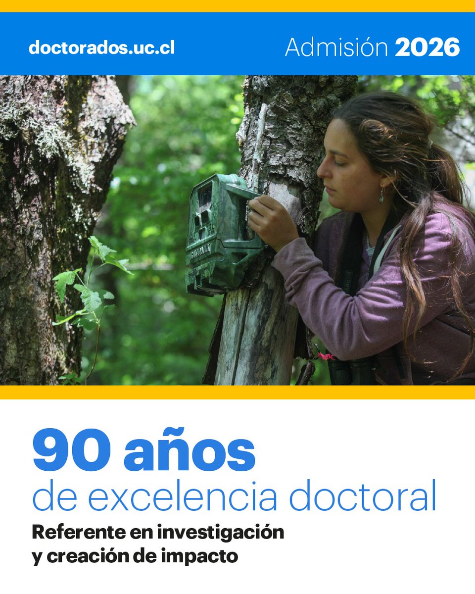 ¿Por qué estudiar un doctorado en la UC? Este 2025 la UC cumple 90 años desde el lanzamiento de su primer doctorado, siendo un referente en la investigación y creación con impacto. 📐💻🔭🌱🧪🎓