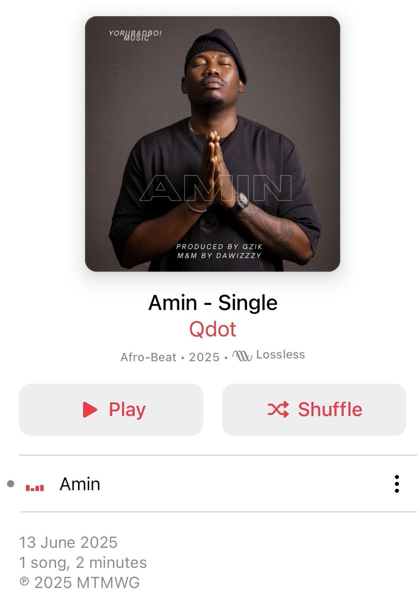 Wale Gates (@walegates) on Twitter photo No South West Artiste does Call & Respond music better than <a href="/qdot_alagbe/">#BRBThealbum</a>...
Best Yoruba lyricist by miles....
Amin 🙏🏿🙏🏿🙏🏿🕺🕺🕺🕺
Perfect mix of Yorùbá Christian, imale & ìwúre ìbílẹ̀ 🙌🏾🙌🏾🙌🏾
music.apple.com/gb/album/amin/… No South West Artiste does Call & Respond music better than <a href="/qdot_alagbe/">#BRBThealbum</a>...
Best Yoruba lyricist by miles....
Amin 🙏🏿🙏🏿🙏🏿🕺🕺🕺🕺
Perfect mix of Yorùbá Christian, imale & ìwúre ìbílẹ̀ 🙌🏾🙌🏾🙌🏾
music.apple.com/gb/album/amin/…