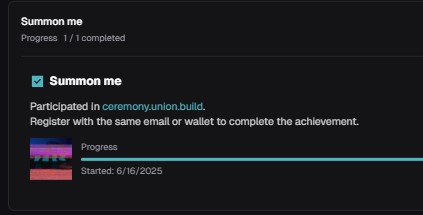 65 <a href="/union_build/">Union</a> Ceremony XP successfully bagged, missed my last slot and swore never to lose it again. ZKGM to all union believers, $U is coming!